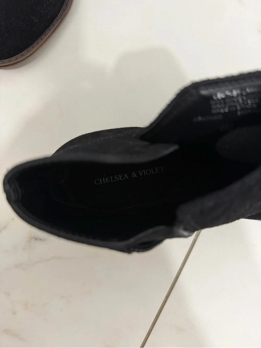 Chelsea & Violet Kids Black Suede Ankle Booties – Size 6